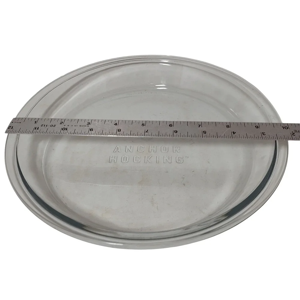 Anchor Hocking Glass Pie‎ Plate Dish Nine Inch .75 Quart Made In USA Vintage